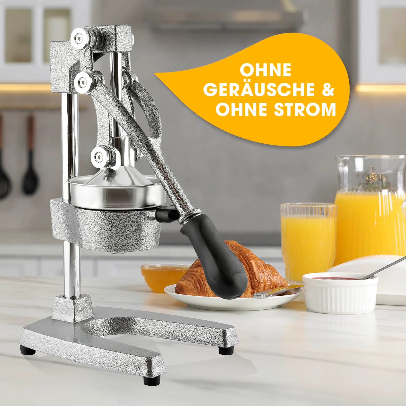 Manuelle Saftpresse + Orangenständer - Silber - Image 10