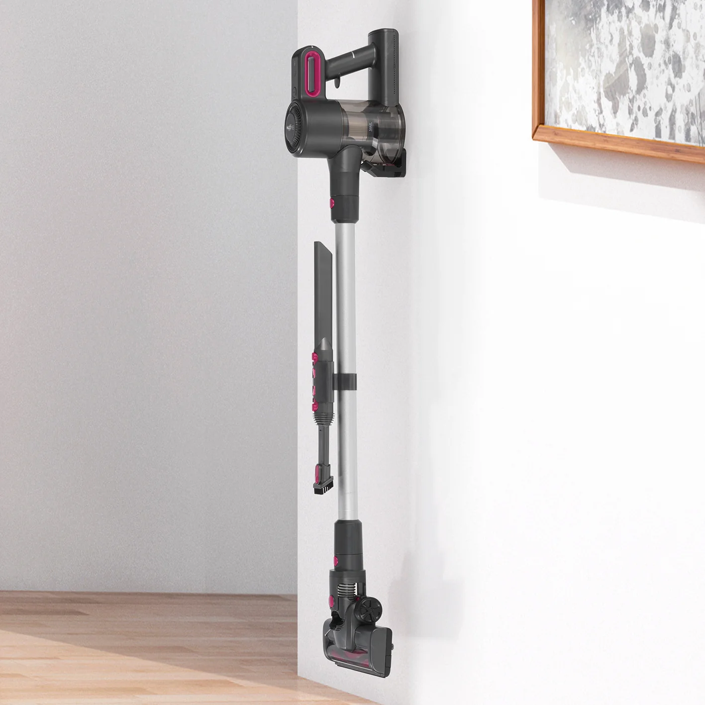 Akku-Zyklon-Staubsauger - Verlängerungsrohr auf bis ca. 80 cm - anthrazit/pink - Image 10