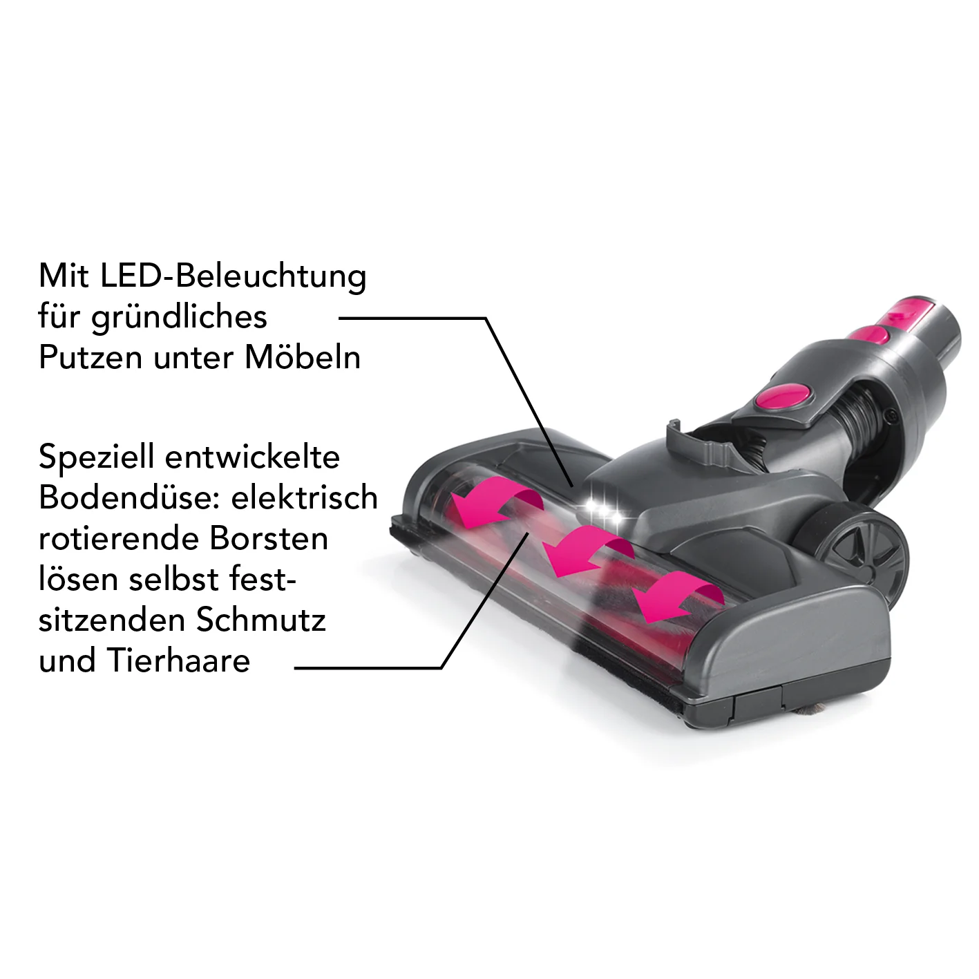 Akku-Zyklon-Staubsauger - Verlängerungsrohr auf bis ca. 80 cm - anthrazit/pink - Image 11