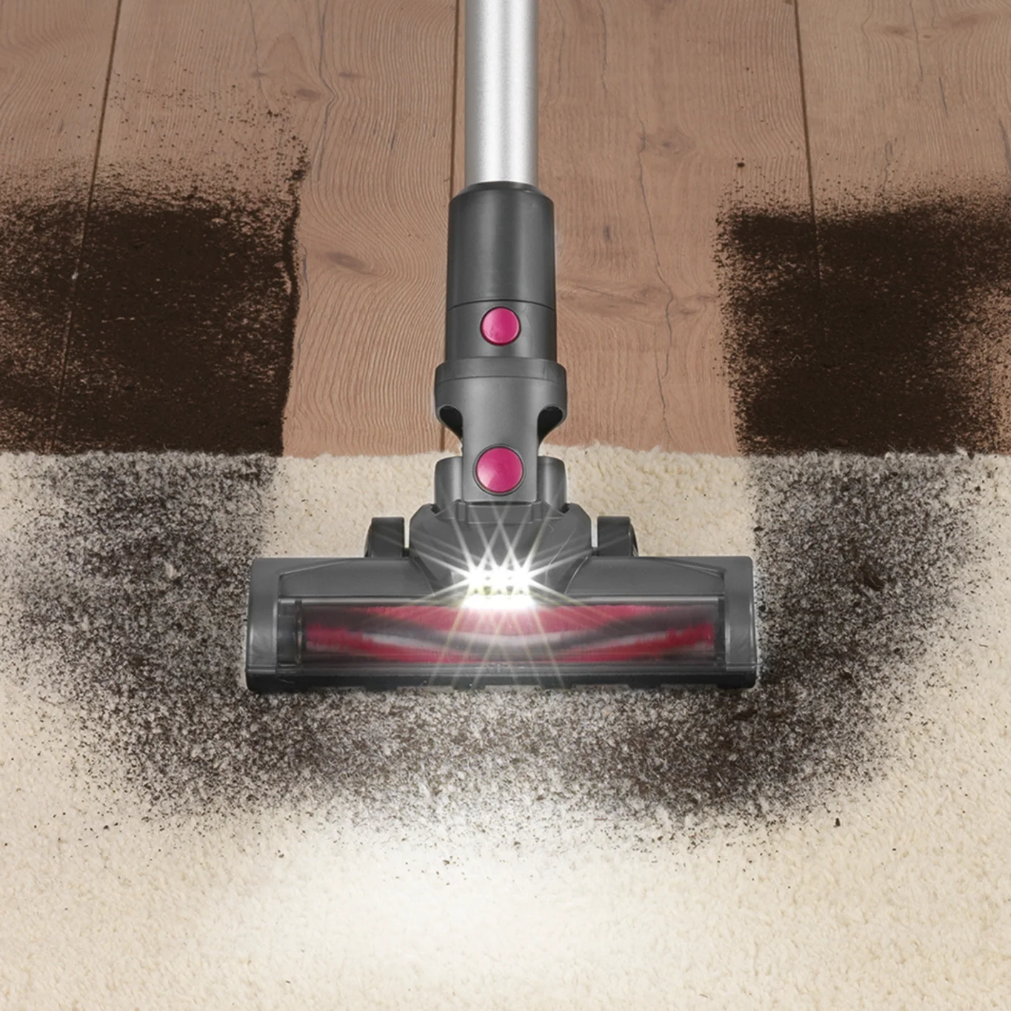 Akku-Zyklon-Staubsauger - Verlängerungsrohr auf bis ca. 80 cm - anthrazit/pink - Image 6
