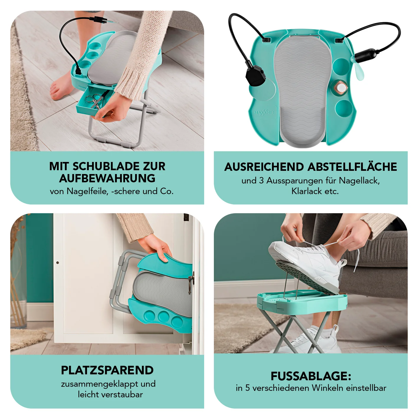 Fußstütze Pediküre Salon Step - mint/weiß - Image 3