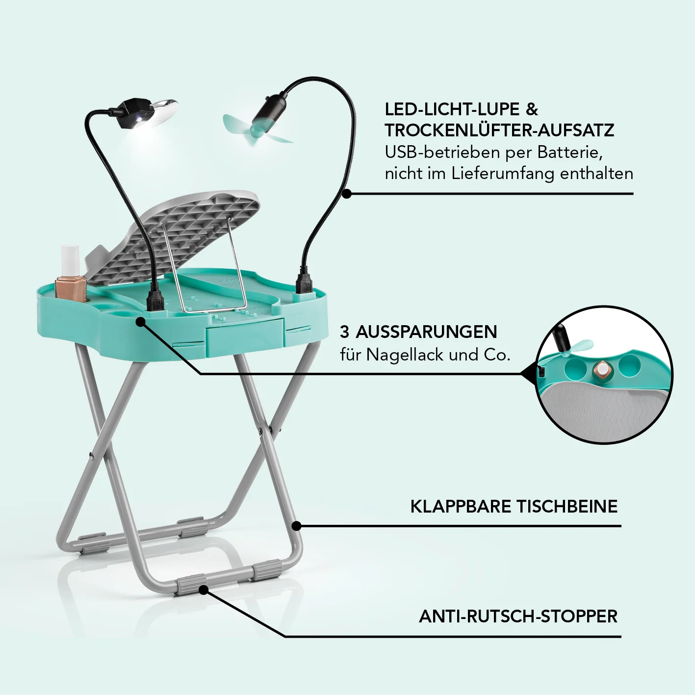 Fußstütze Pediküre Salon Step - mint/weiß - Image 4
