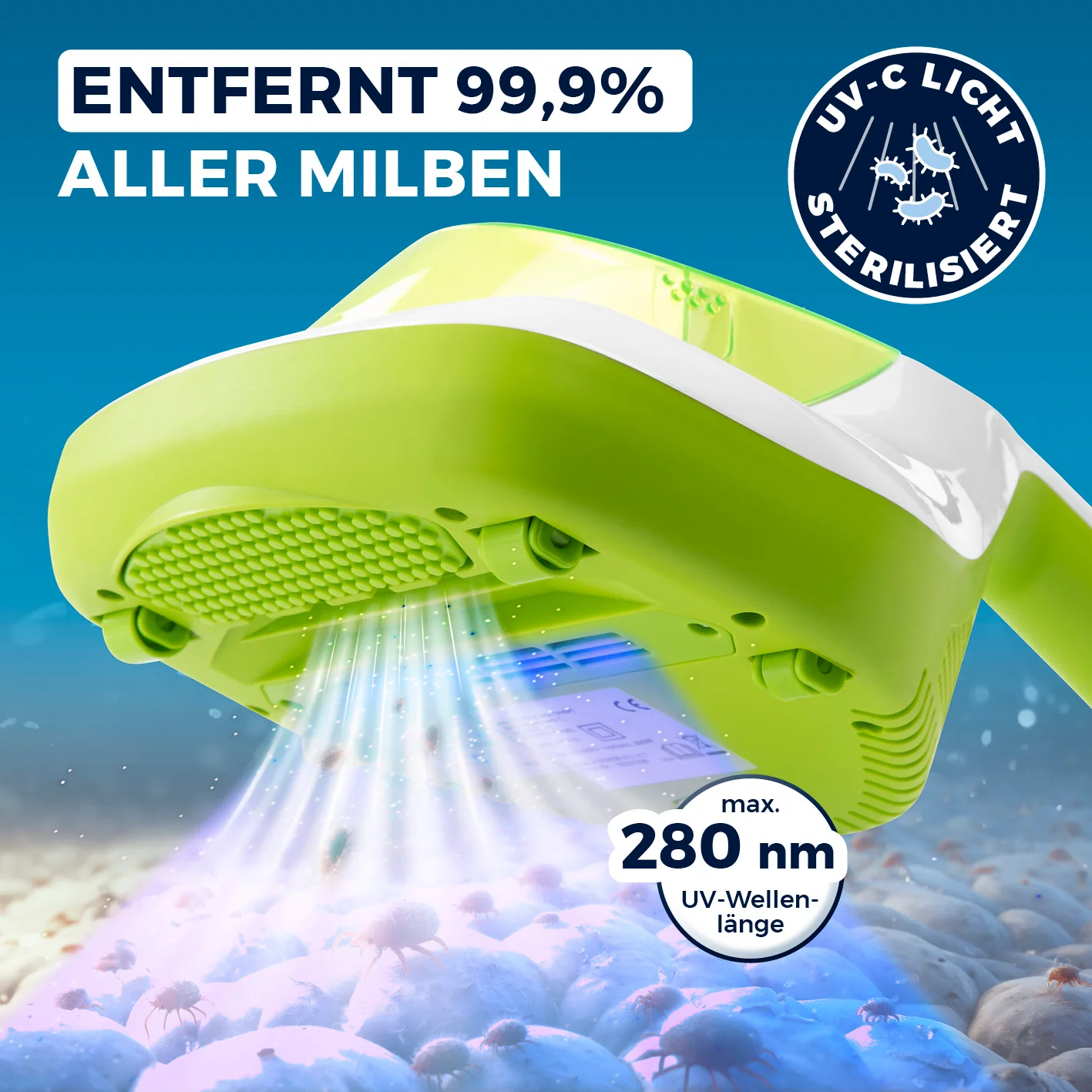 Milbensauger Vibration - EPA-11-Filter - weiß/limegreen - Image 2