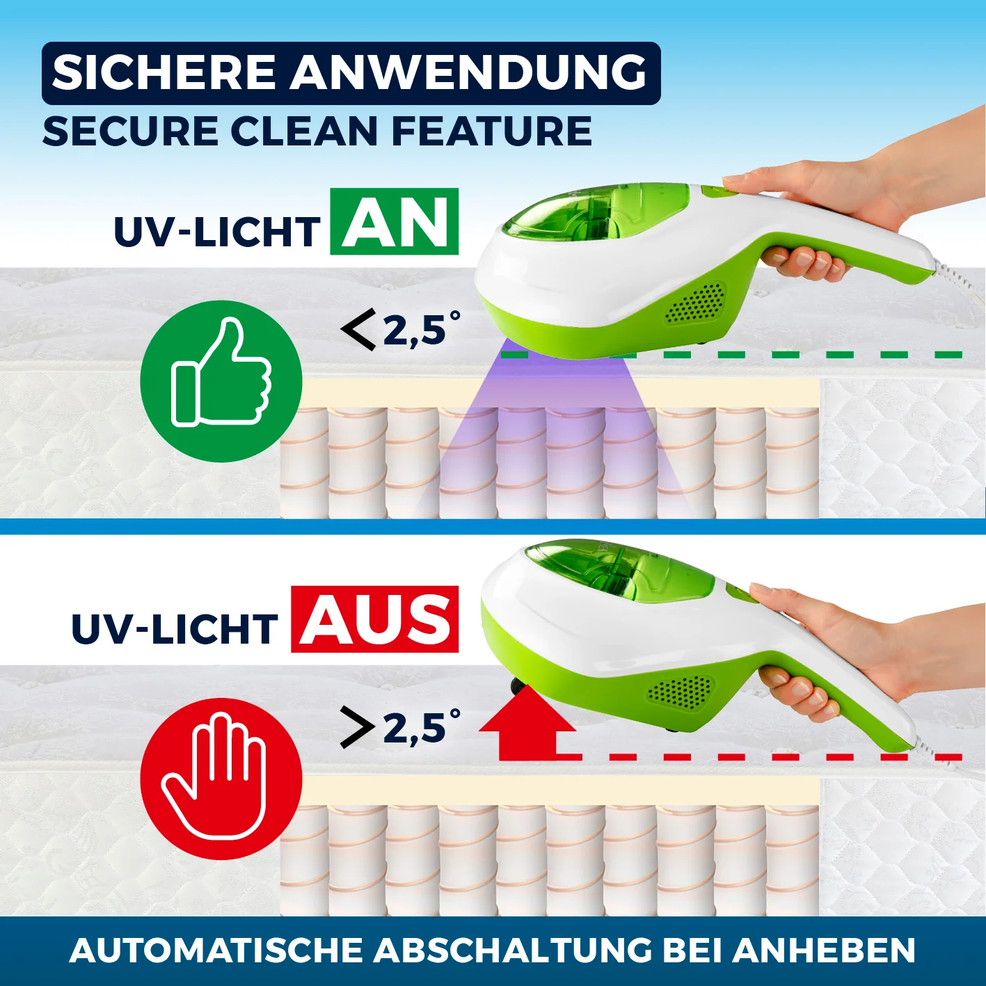 Milbensauger Vibration - HEPA-13-Filter - weiß/limegreen - Image 7