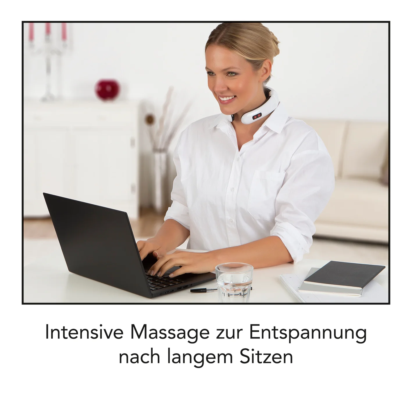 Nacken-Massagegerät EMS - 16 Intensitätsstufen - weiß/schwarz - Image 14