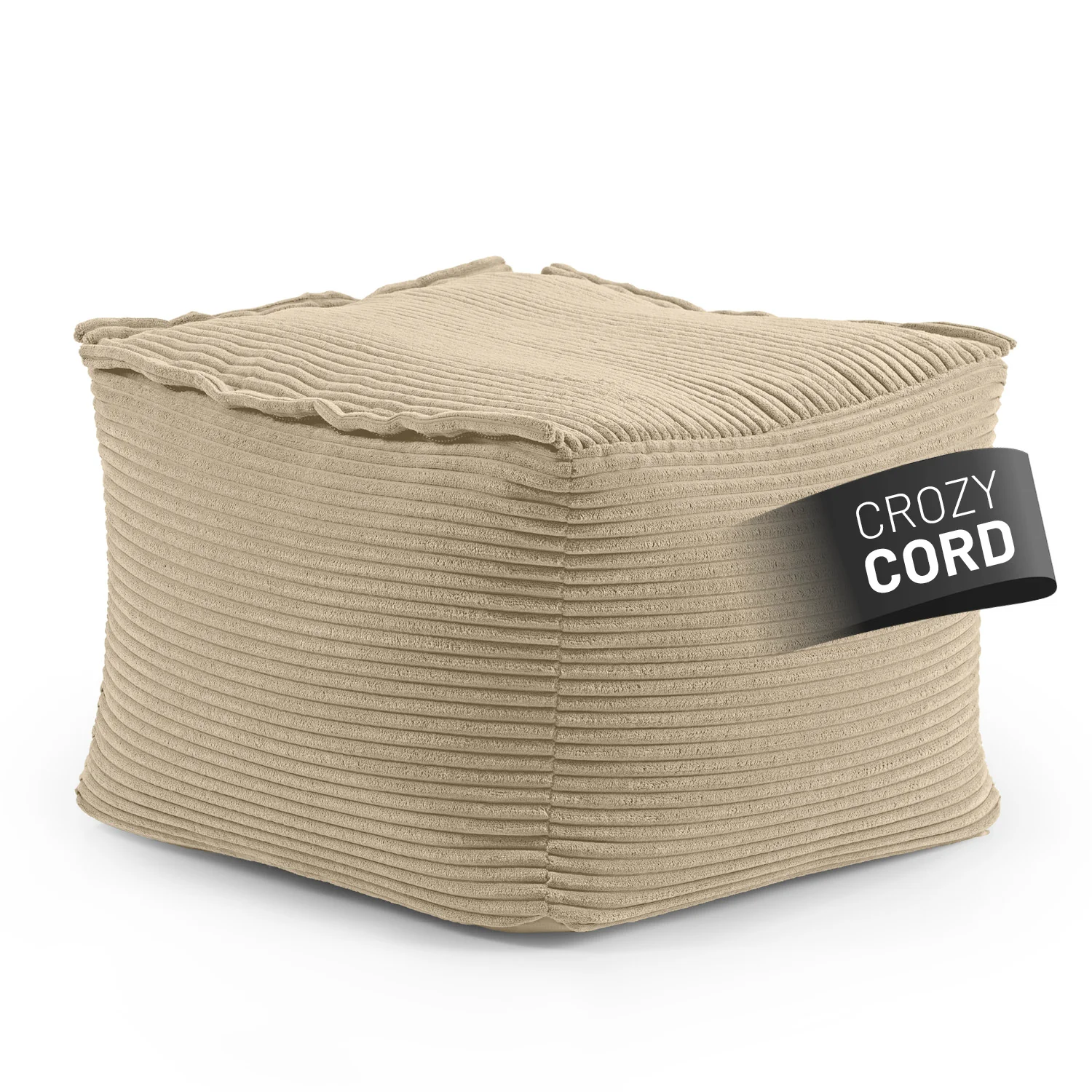 Modularer Hocker aus der LUMALAND Cord-Reihe - 140 L - 54 x 54 x 40 cm - Beige