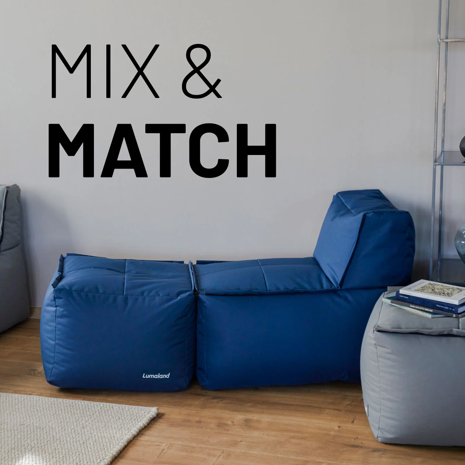 Modulares Lounge Set (2-tlg.) - Modulares System - indoor & outdoor - Navyblau - Image 3