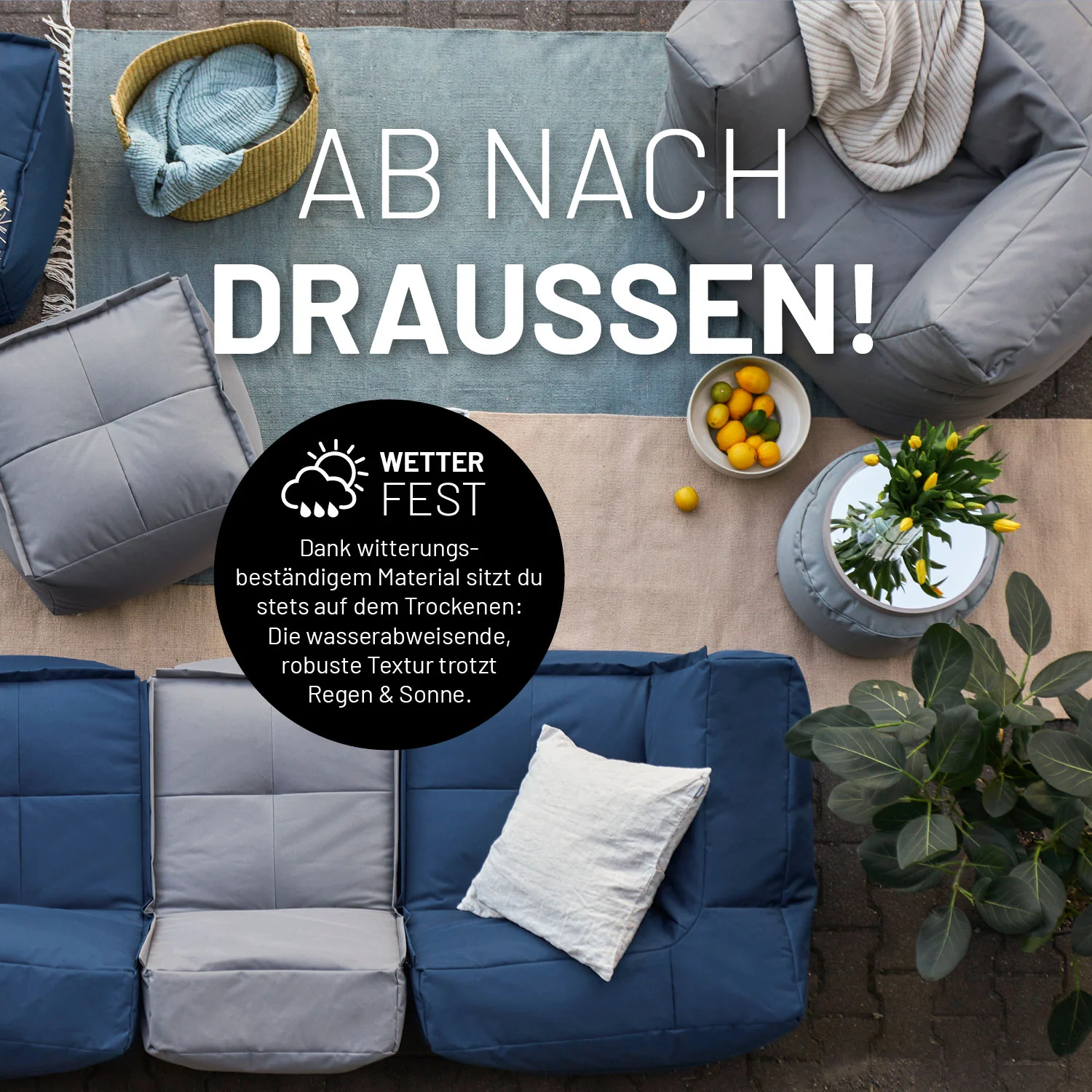 Modulares Lounge Set (2-tlg.) - Modulares System - indoor & outdoor - Navyblau - Image 6