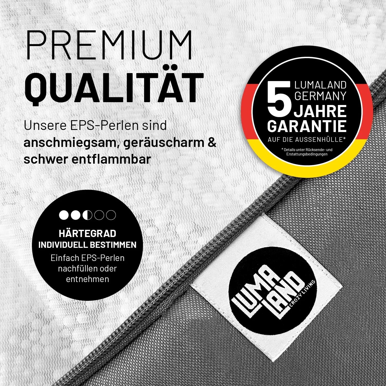 Modulare Mitte aus der LUMALAND Cord-Reihe - 200 L - 81 x 54 x 70 cm - Grau - Image 7