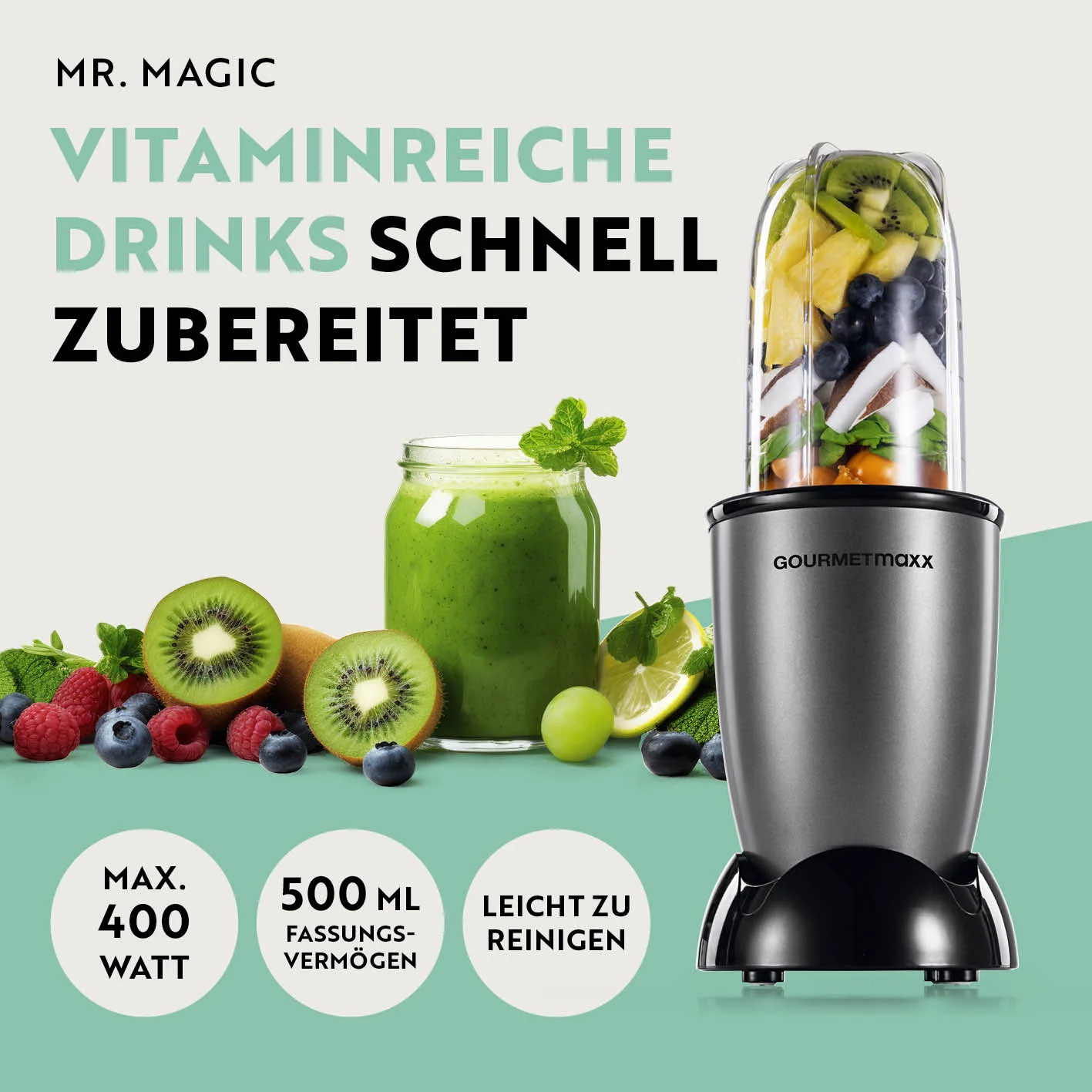 Mr. Magic Power 400 Pro mit Zubehörset XL - Anthrazit/Schwarz - Image 6