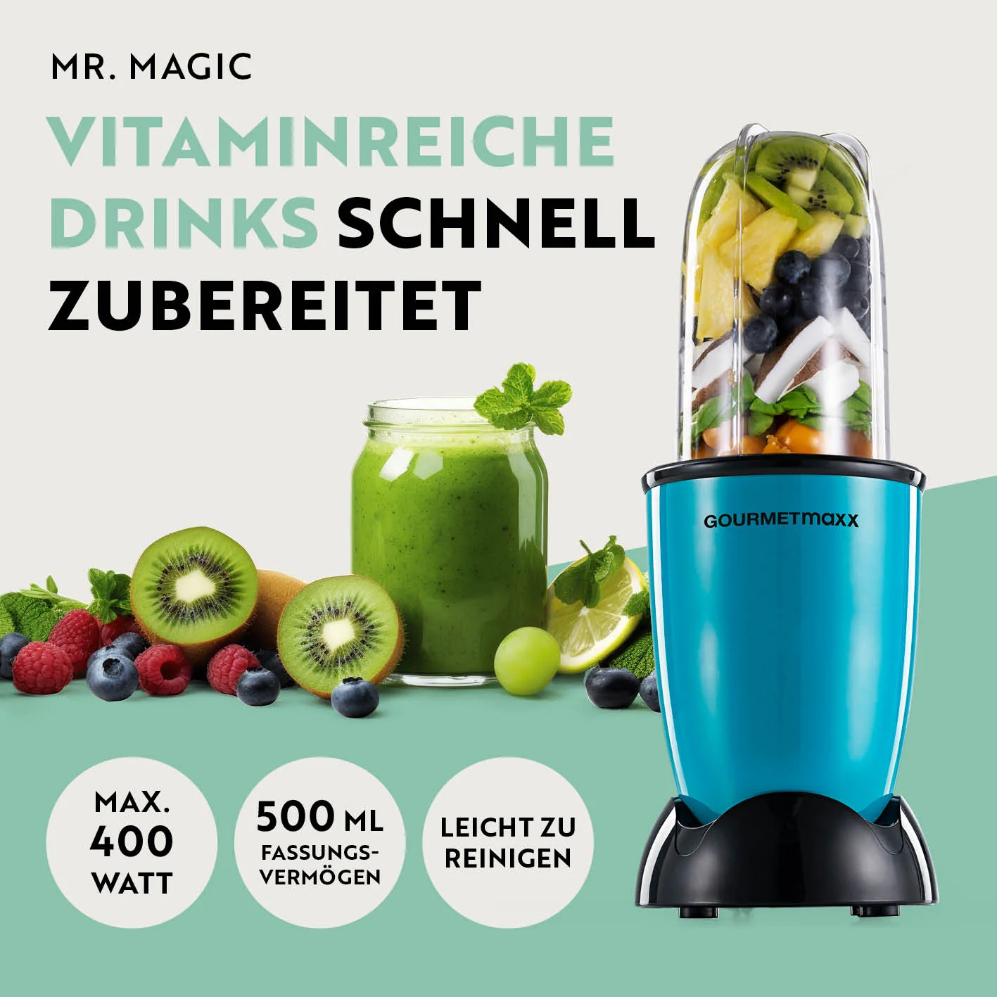 Mr. Magic Power 400 Pro mit Zubehörset XL - Grün/Schwarz - Image 2
