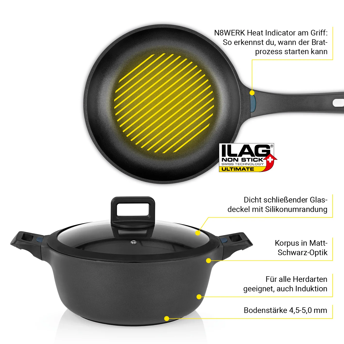 Aluguss-Topf- und Pfannen-Set - 11-teilig - Image 3