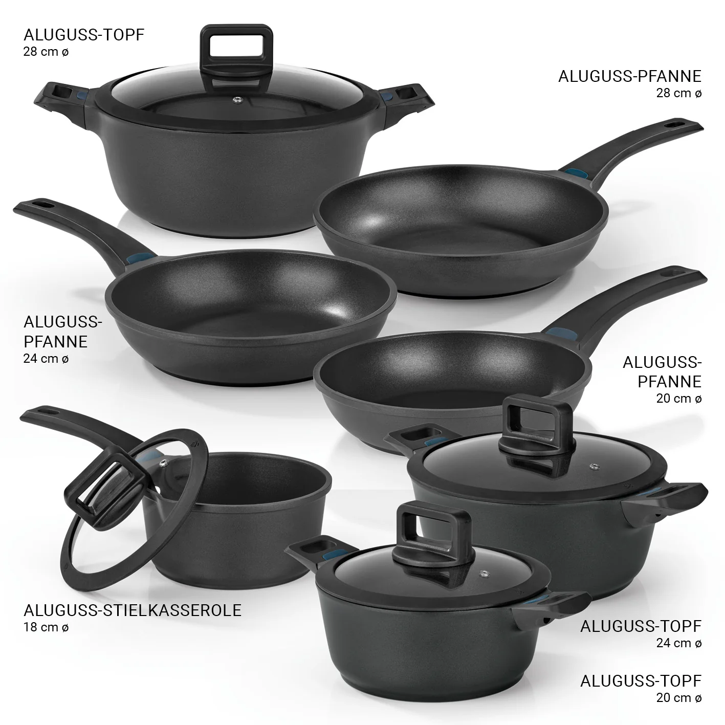 Aluguss-Topf- und Pfannen-Set - 11-teilig - Image 6