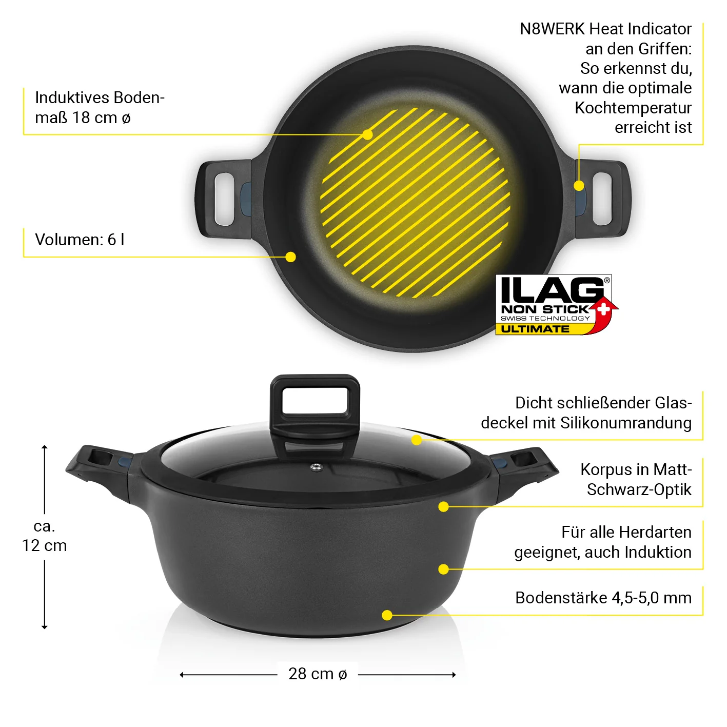 Aluguss-Kochtopf in der Midnight Edition - 28 cm - Image 3