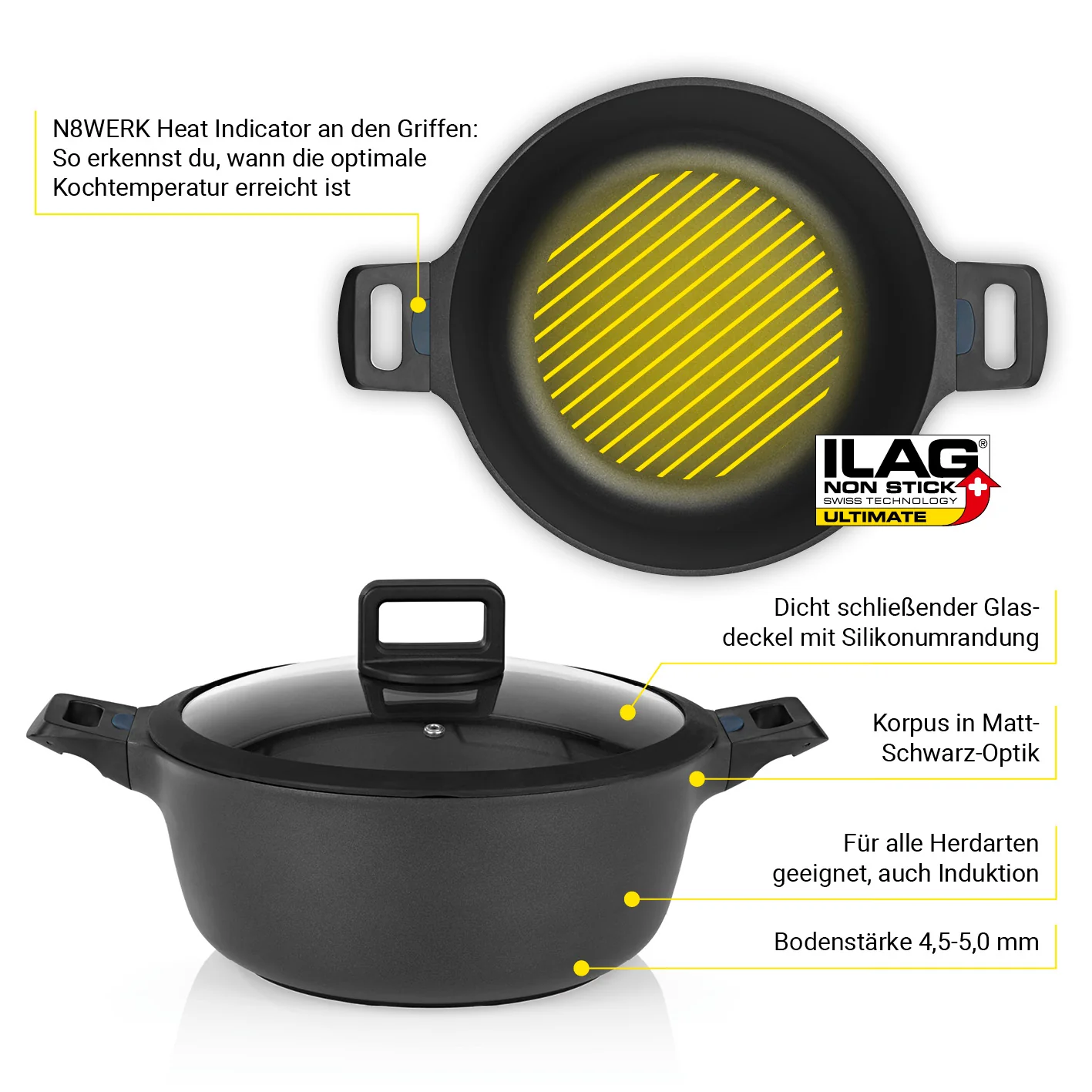 Aluguss-Topf-Set in der Midnight Edition | 8-teilig - Image 3