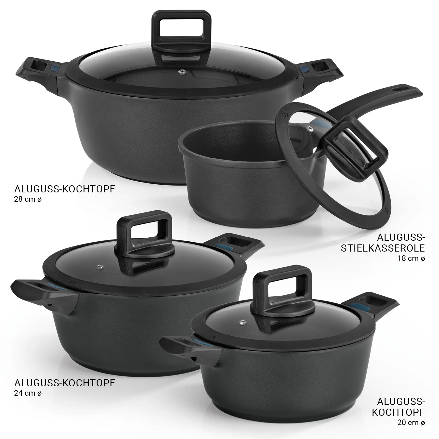 Aluguss-Topf-Set in der Midnight Edition | 8-teilig - Image 6