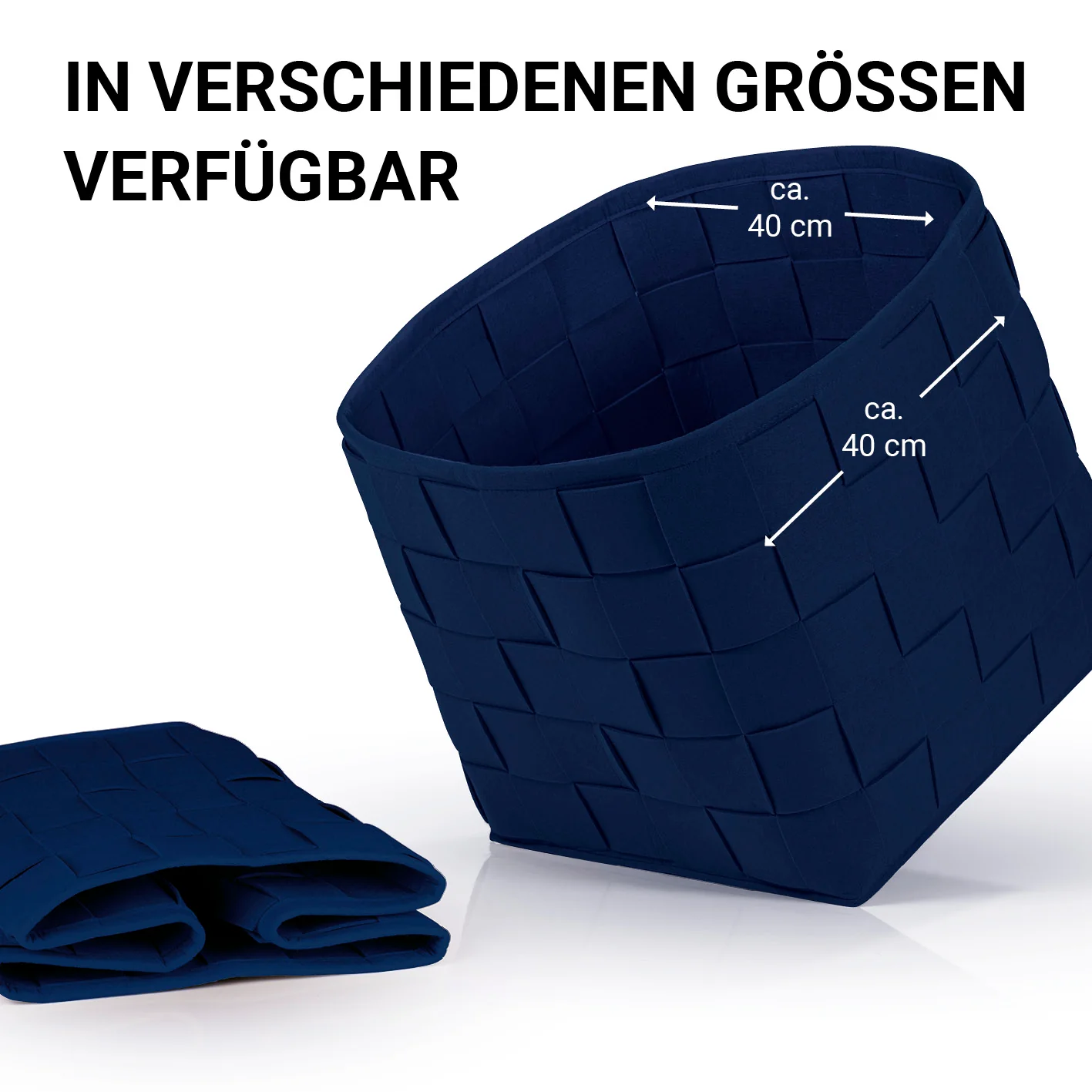 Filz-Aufbewahrungskorb L - 40 x 40 x 40 cm - Dunkelblau - Image 5