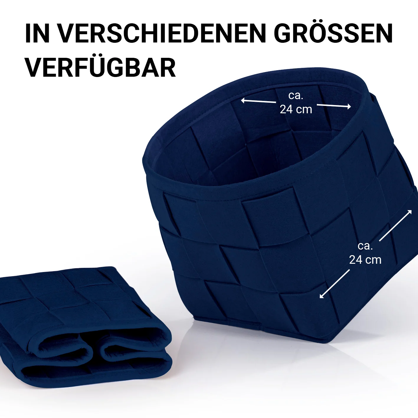 Filz-Aufbewahrungskorb S - 24 x 24 x 24 cm - Dunkelblau - Image 5