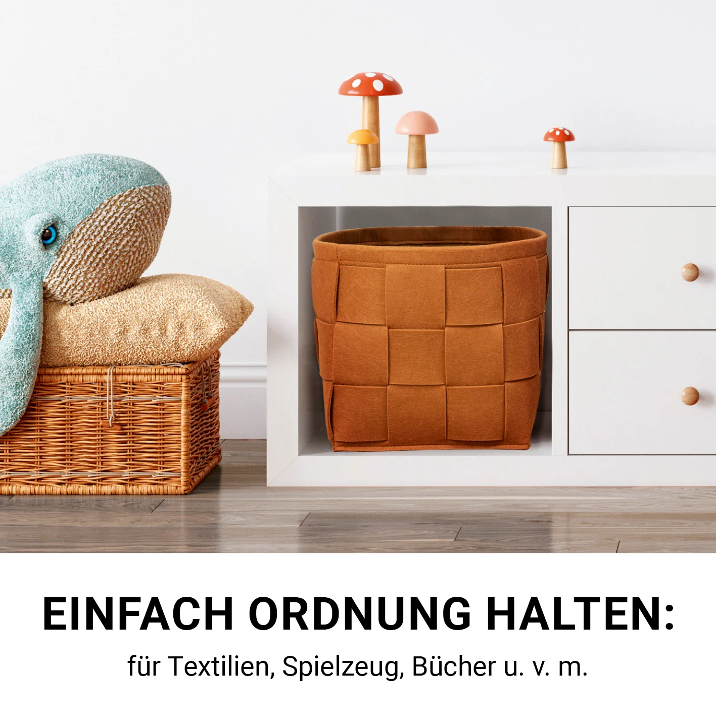 Filz-Aufbewahrungstasche L - 40 x 30 x 30 cm - Rost - Image 6