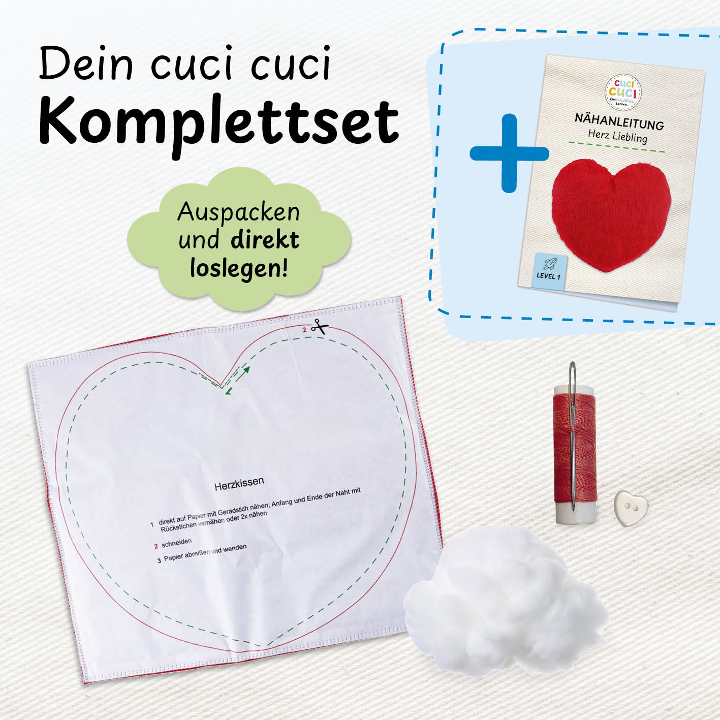 Näh-Baukastenset Motiv Herz Liebling - Image 5
