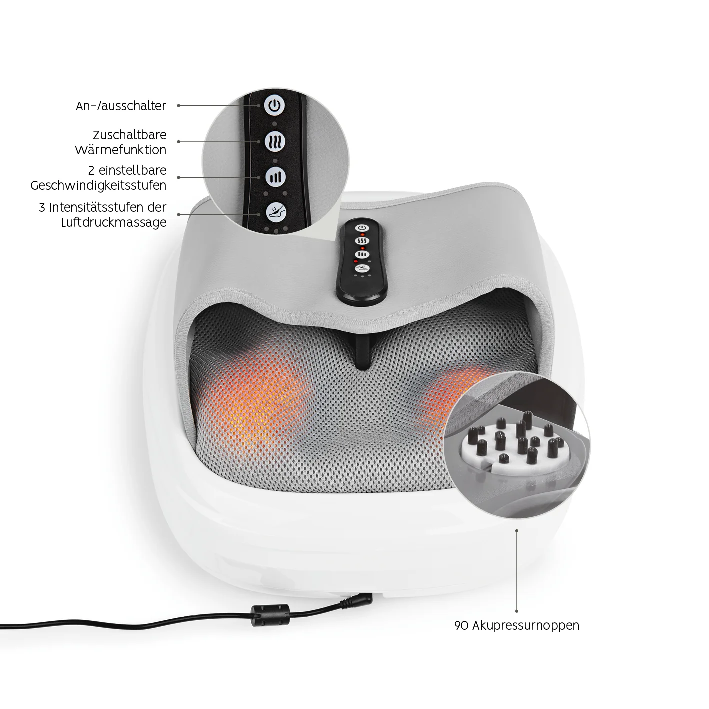 Fuß-Massagegerät Akupressur - weiß/grau - Image 4