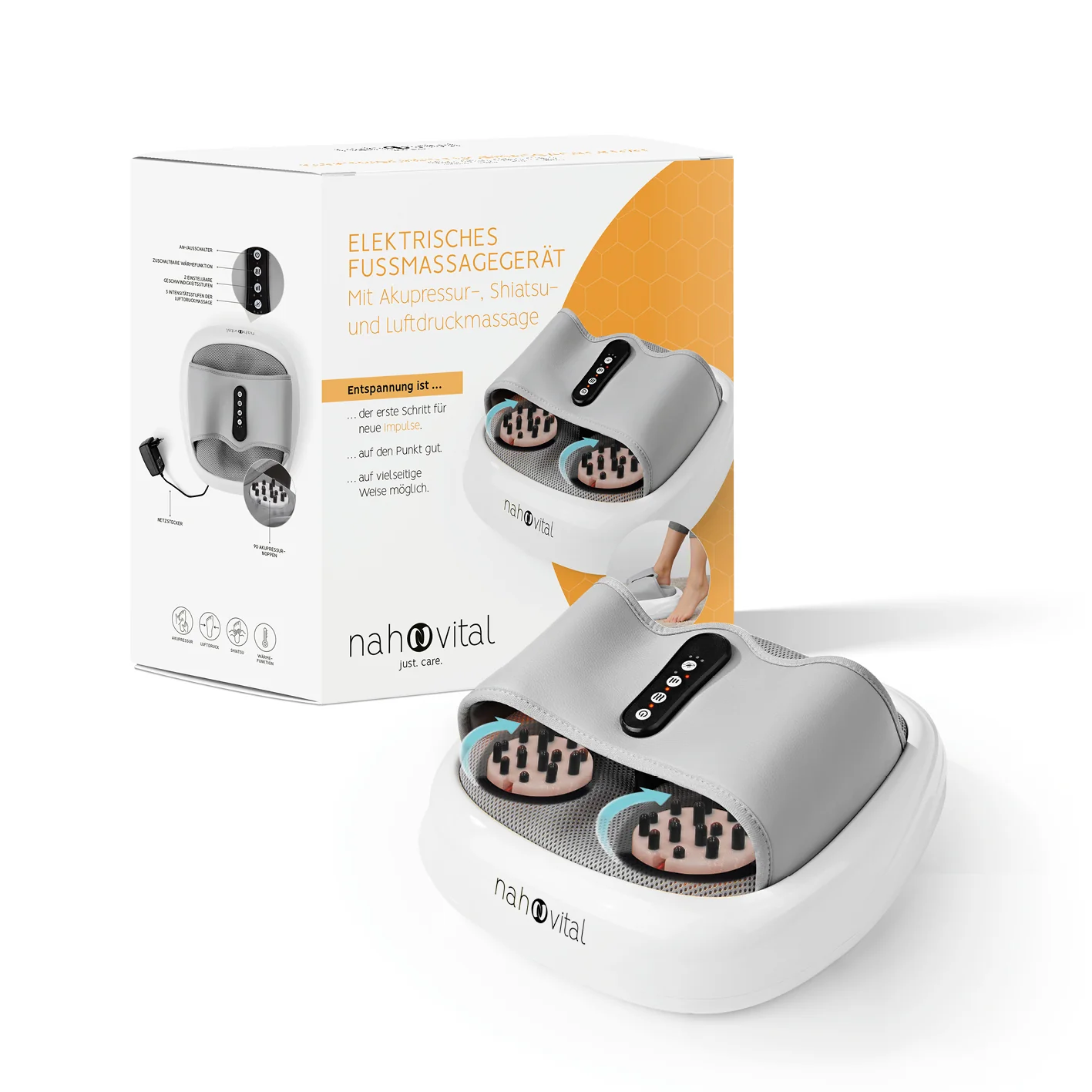 Fuß-Massagegerät Akupressur - weiß/grau - Image 6