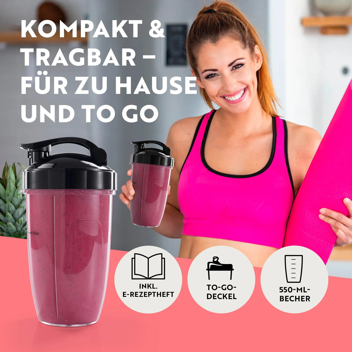Nutrition Mixer Pro 1.000 mit Zubehörset L - Anthrazit/Schwarz - Image 3