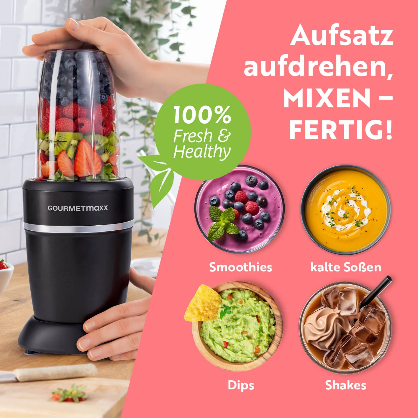 Nutrition Mixer Pro 1.000 mit Zubehörset L - Schwarz/Silber - Image 5