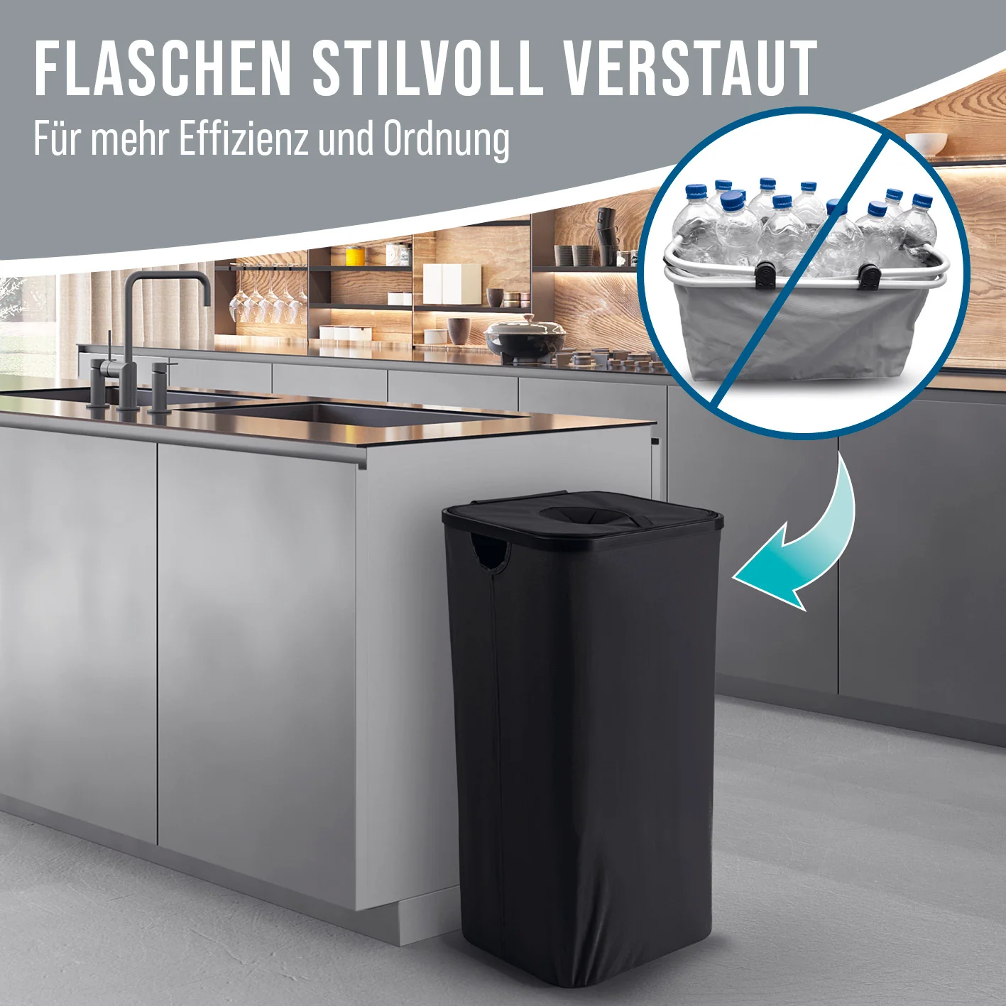 Pfandflaschen-Sammelbehälter - Schwarz - Image 2