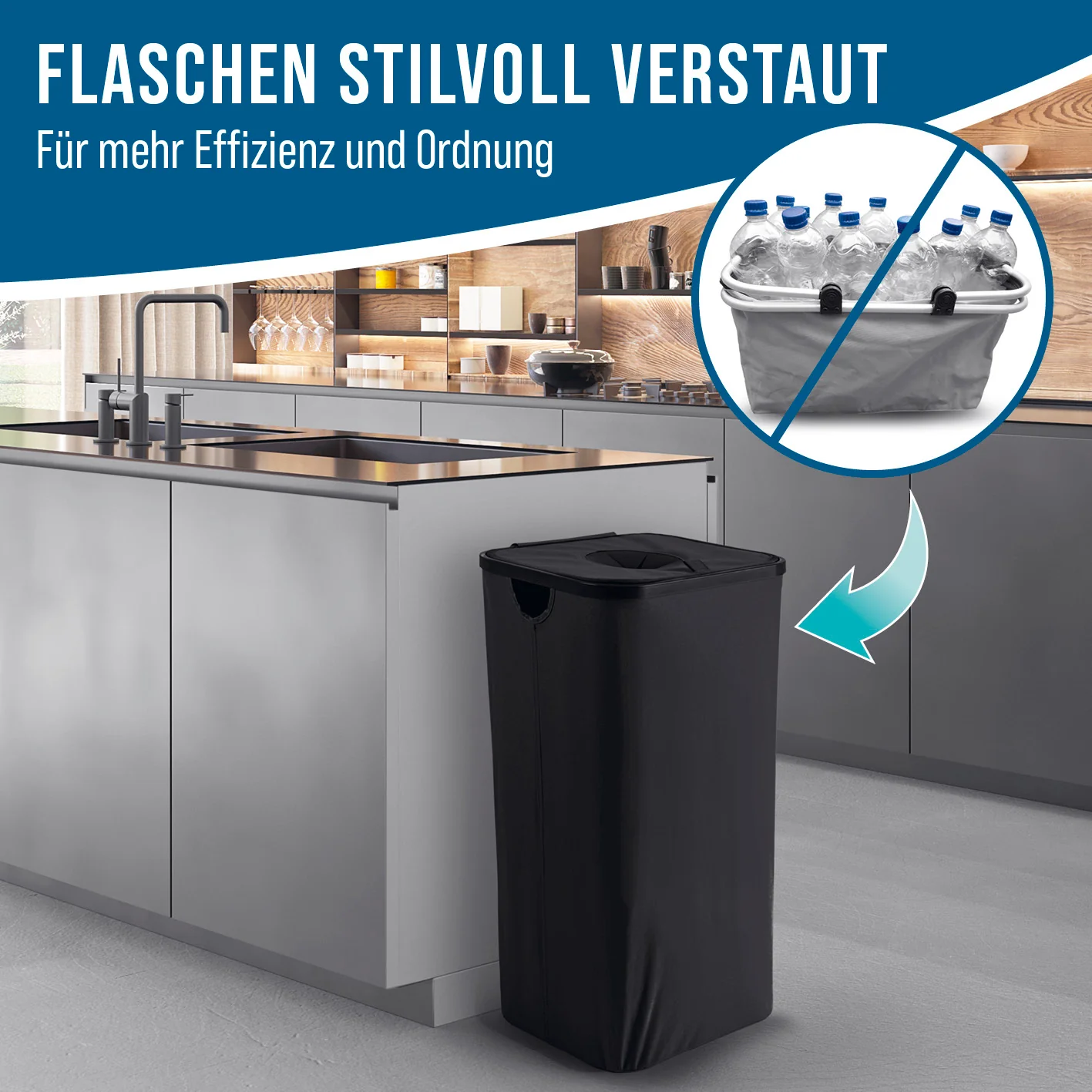 Pfandflaschen-Sammelbehälter - Schwarz - Image 2