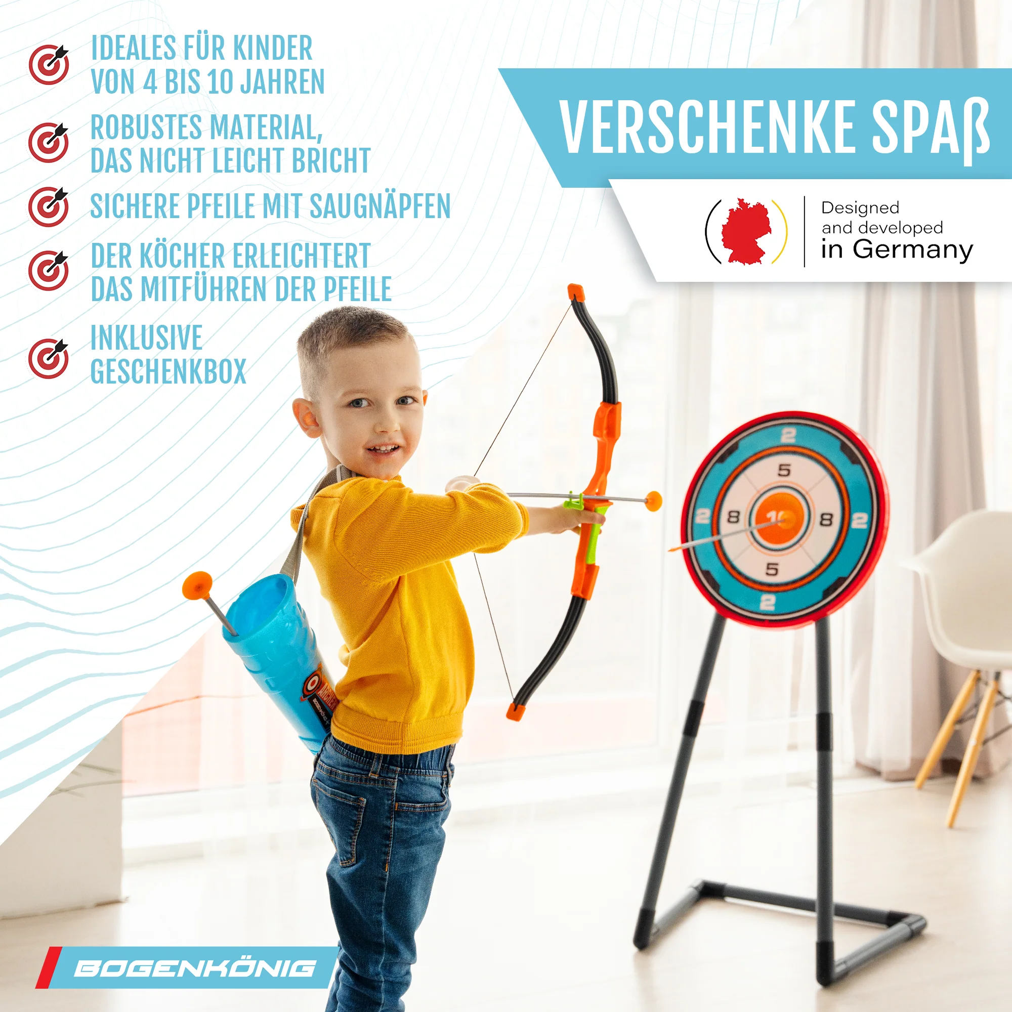 Pfeil und Bogen Kinder Spielzeug Set - ab 6 Jahre - Image 3