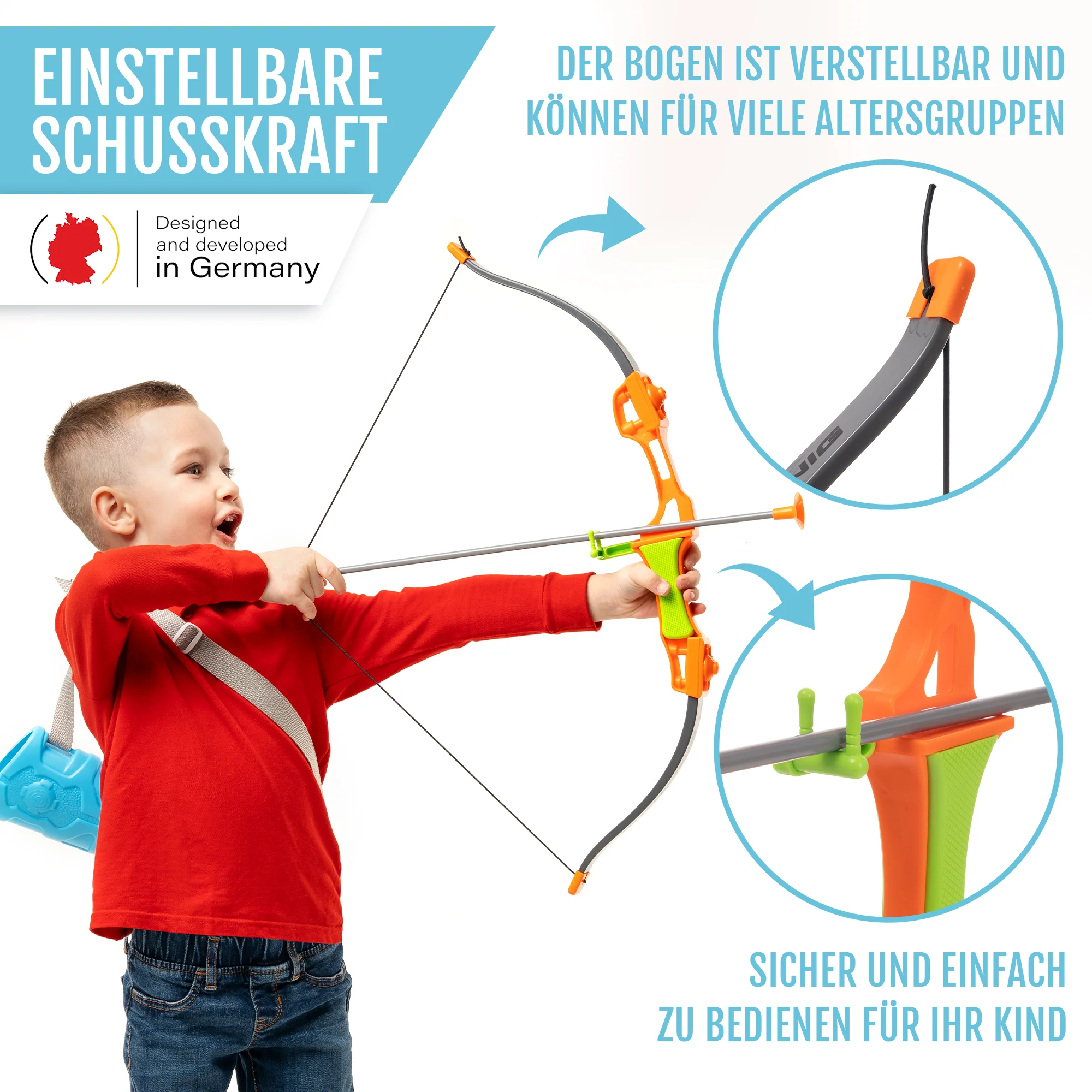 Pfeil und Bogen Kinder Spielzeug Set - ab 6 Jahre - Image 7