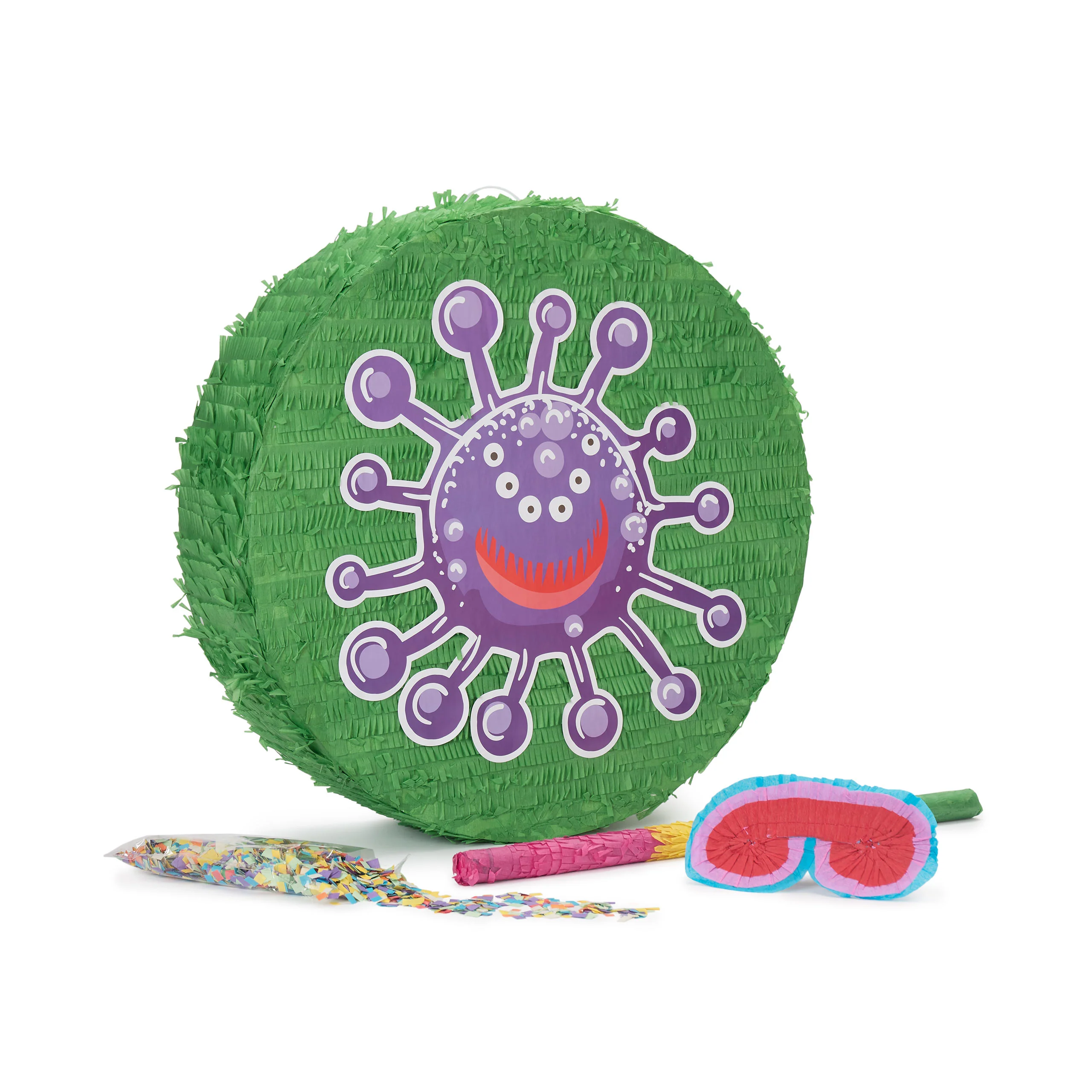 Pinata Set zum Befüllen inkl. Schläger & Augenbinde "Beat The Virus" - Image 4