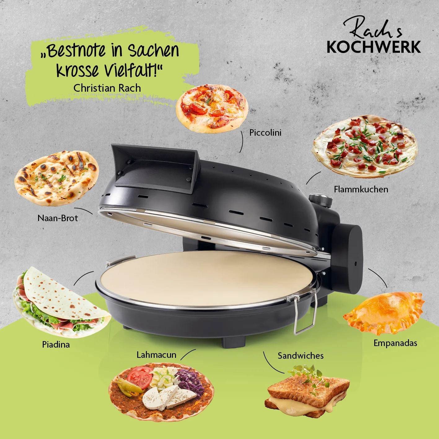 Pizza Maker inkl. herausnehmbarem Pizzastein & Pizza-Heber - Image 3