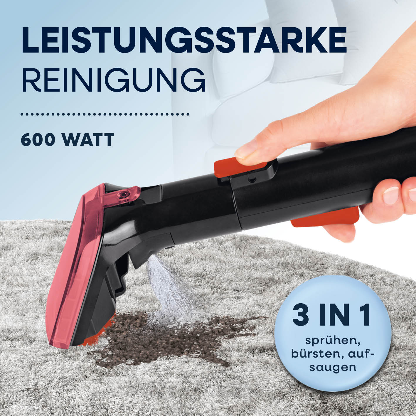 Polster- & Teppichreiniger Pro Power - Grau/Rot - Image 3