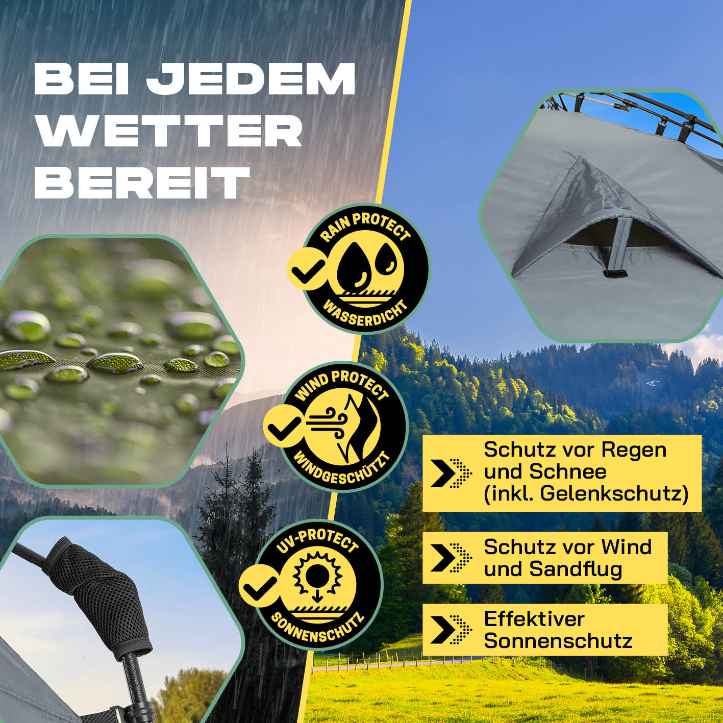 Pop-up-Duschzelt für 2 Personen - grün/grau - Image 3