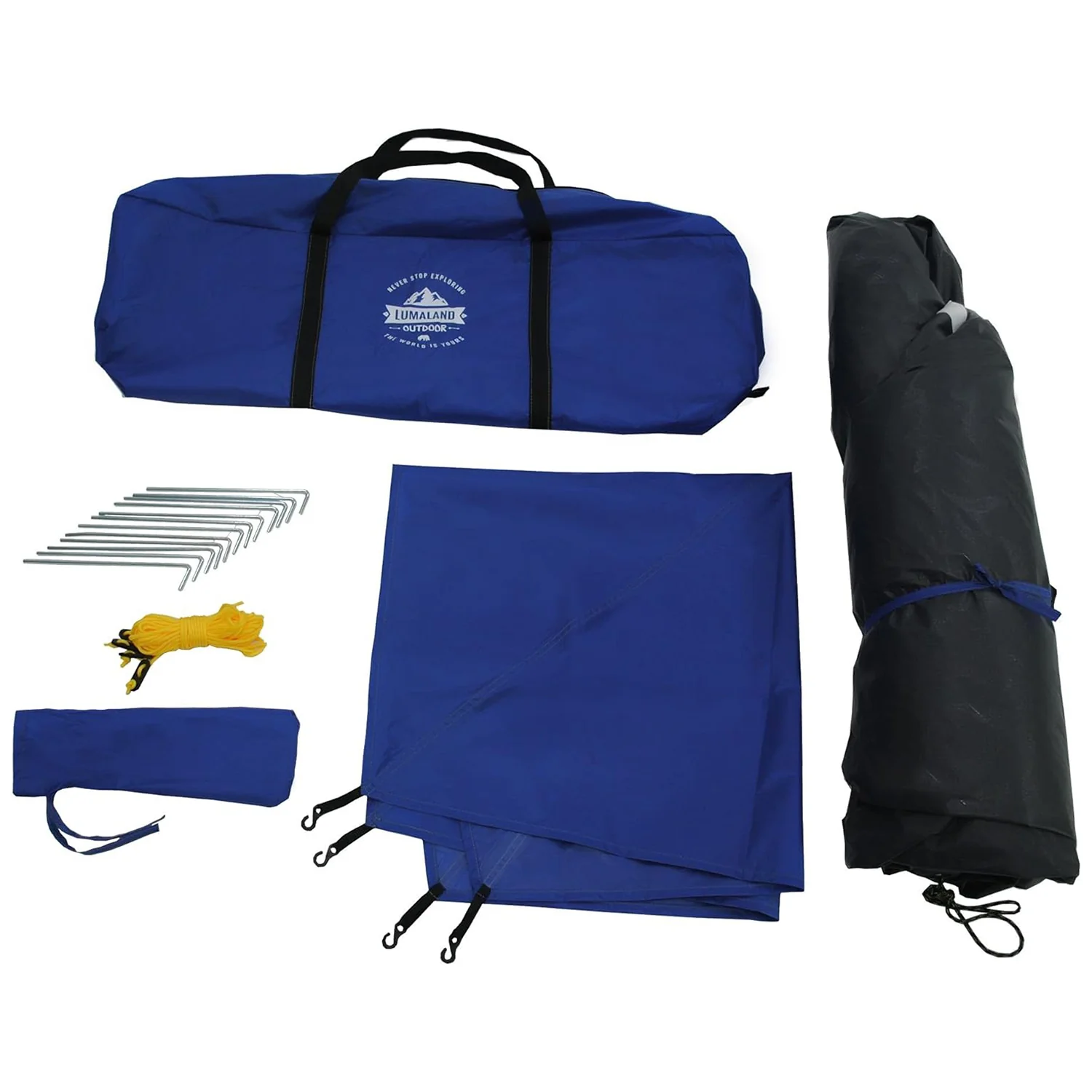 Pop Up Familienzelt Wurfzelt 3 Personen Zelt - 215 x 195 x 120 cm - Blau - Image 9