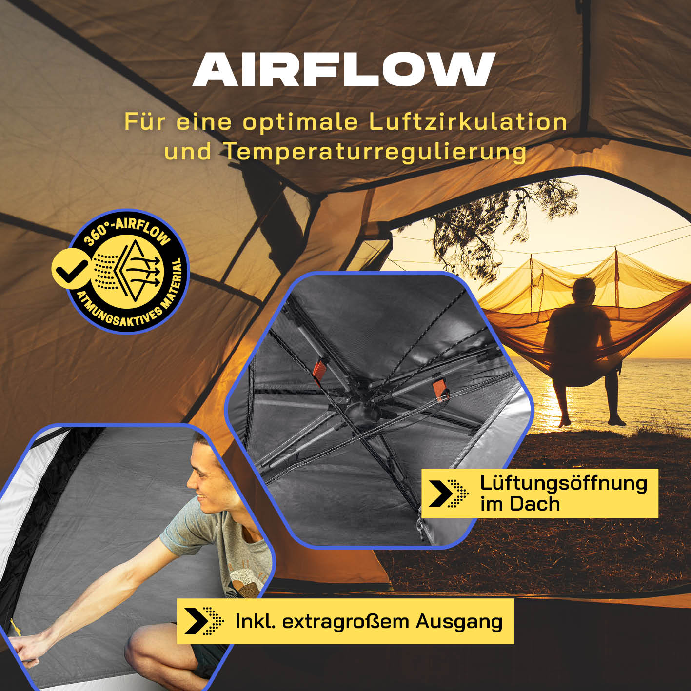 Pop-up-Wurfzelt für 4 Personen mit Kühleffekt - weiß/schwarz - Image 7