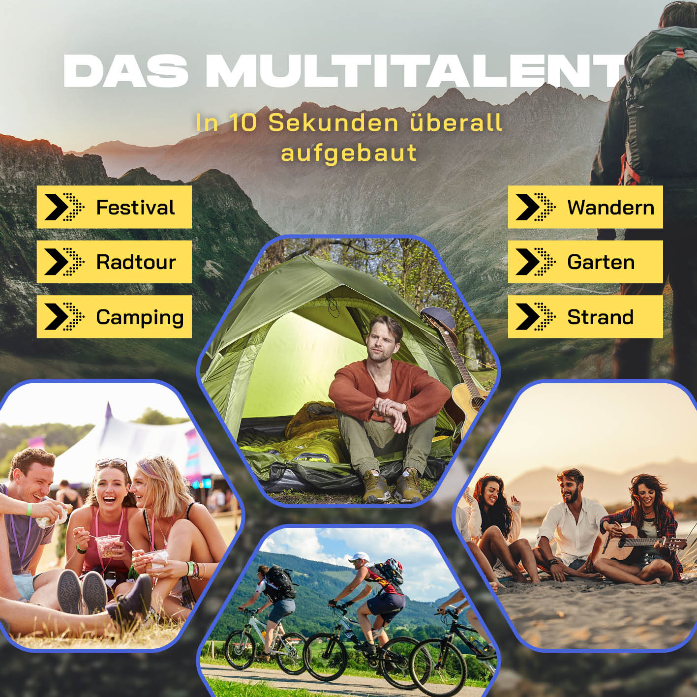 Pop-up-Wurfzelt für 4 Personen mit Kühleffekt - weiß/schwarz - Image 8
