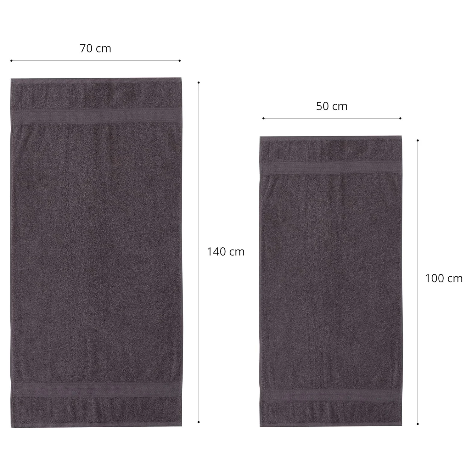 Premium Handtücher 4er-Set - 2 Handtücher 50 x 100 cm + 2 Badetücher 70 x 140 cm - Grau - Image 3