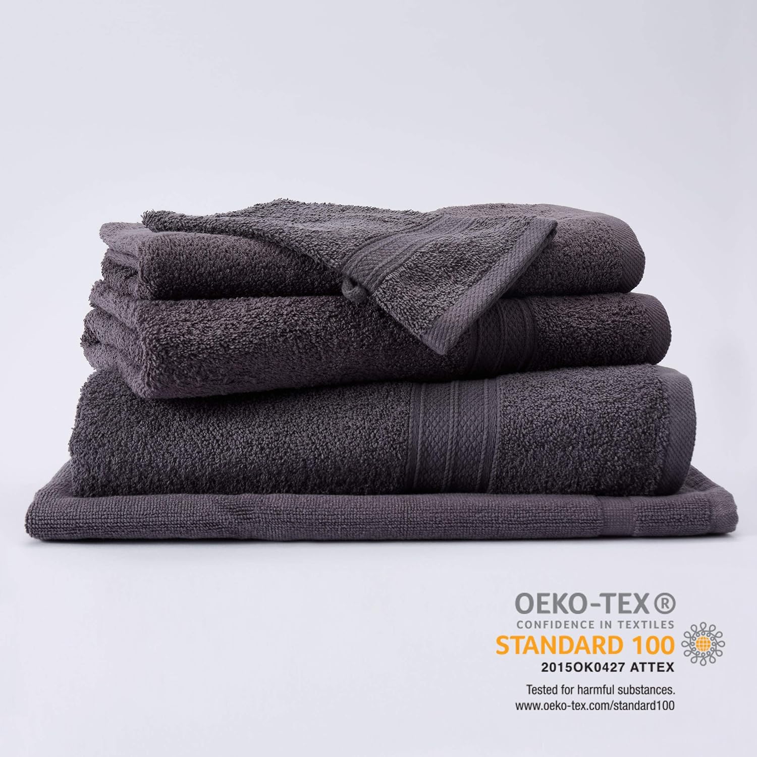Premium Handtücher 4er-Set - 2 Handtücher 50 x 100 cm + 2 Badetücher 70 x 140 cm - Grau - Image 4