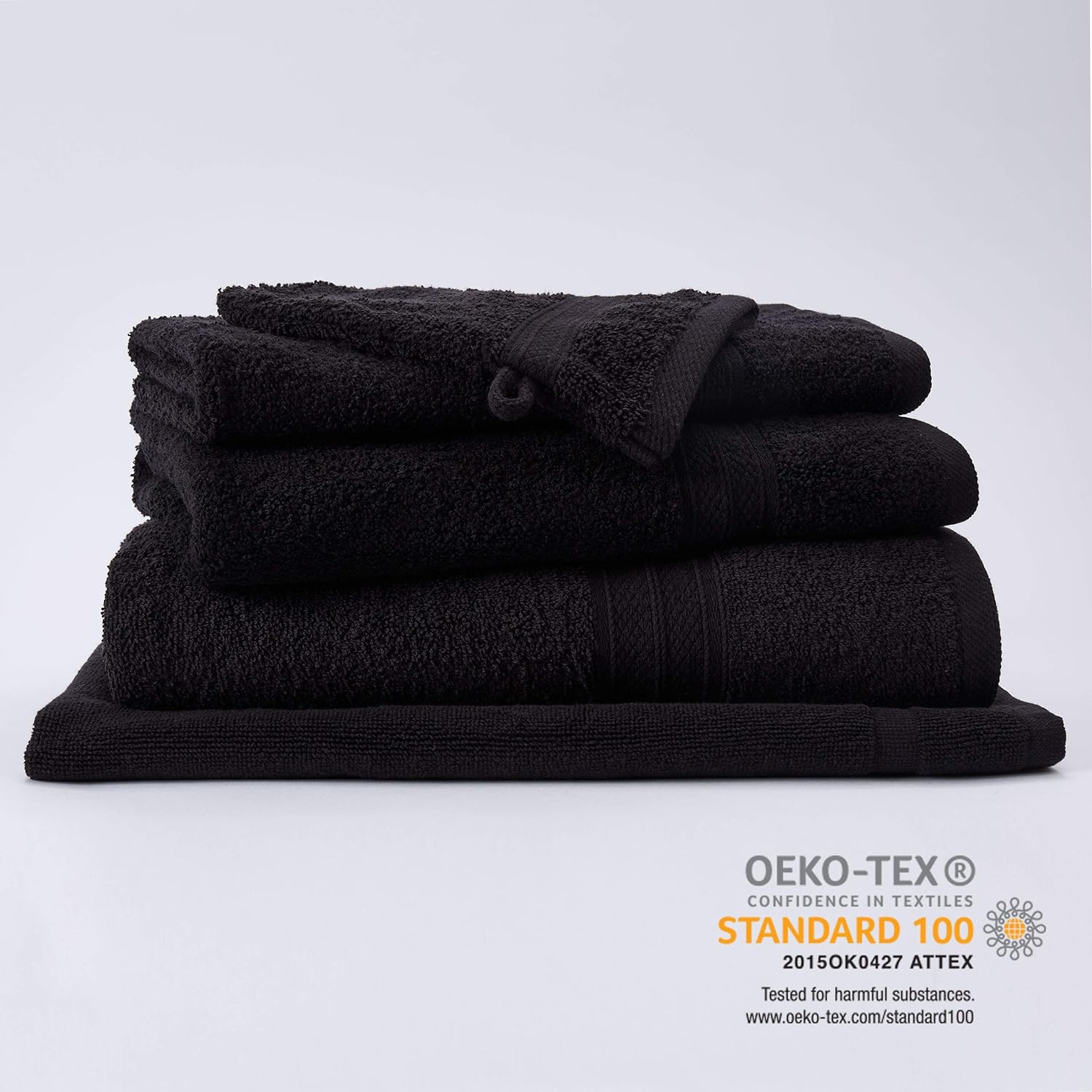Premium Handtücher 4er-Set - 2 Handtücher 50 x 100 cm + 2 Badetücher 70 x 140 cm - Schwarz - Image 4