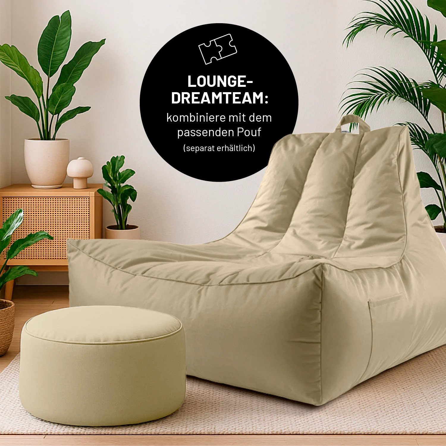 Premium Lounge-Sessel - 380 L - 100 x 100 x 80 cm - Beige - Image 9