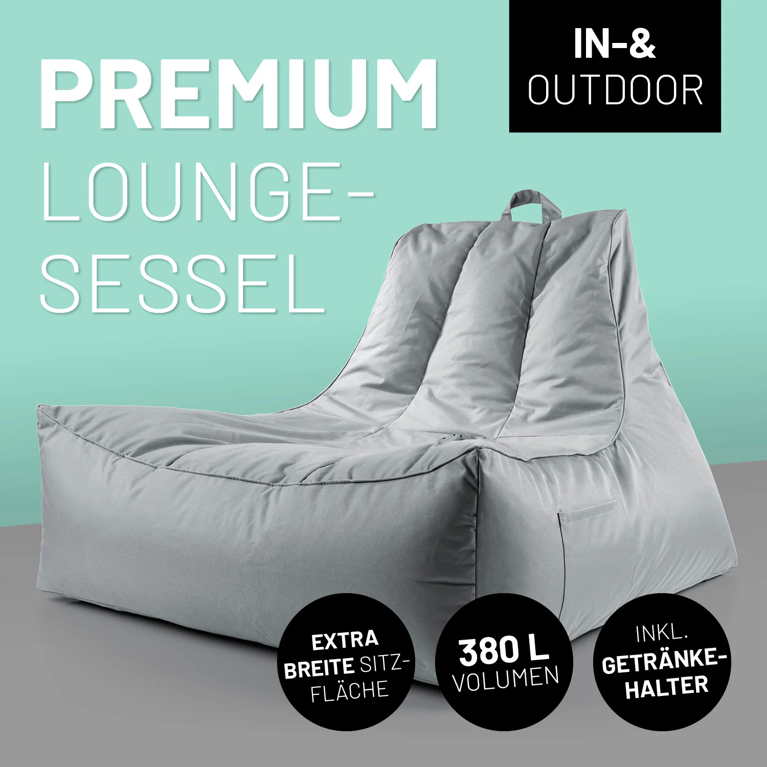 Premium Lounge-Sessel - 380 L - 100 x 100 x 80 cm - Grau - Image 2