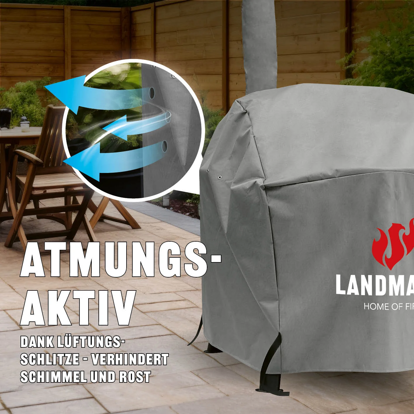 Premium Wetterschutzhaube - 93 x 147 x 125 cm - Grau - Image 6