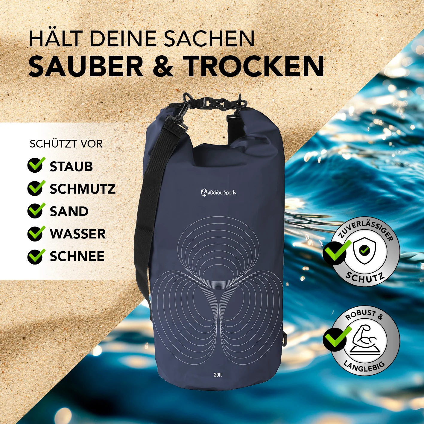 Dry Bag 20L - Dunkelblau - Image 4