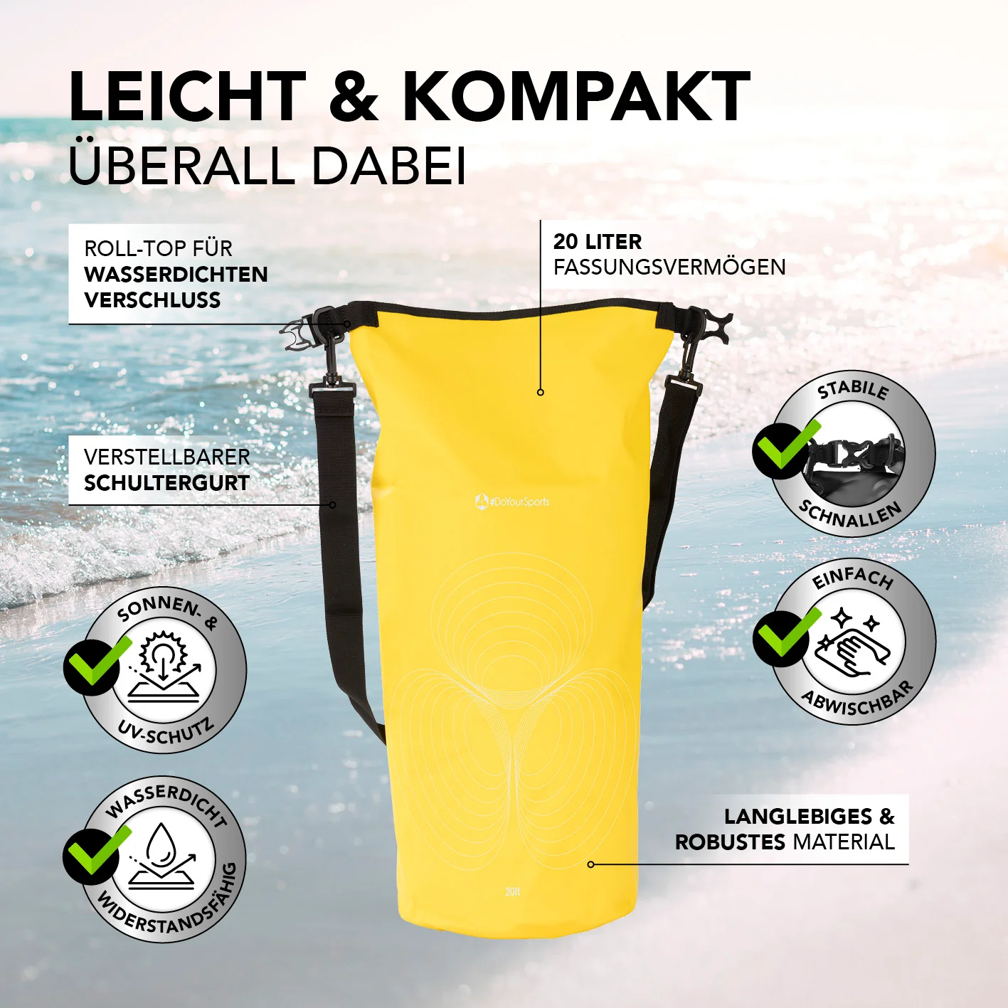 Dry Bag 20L - Gelb - Image 3