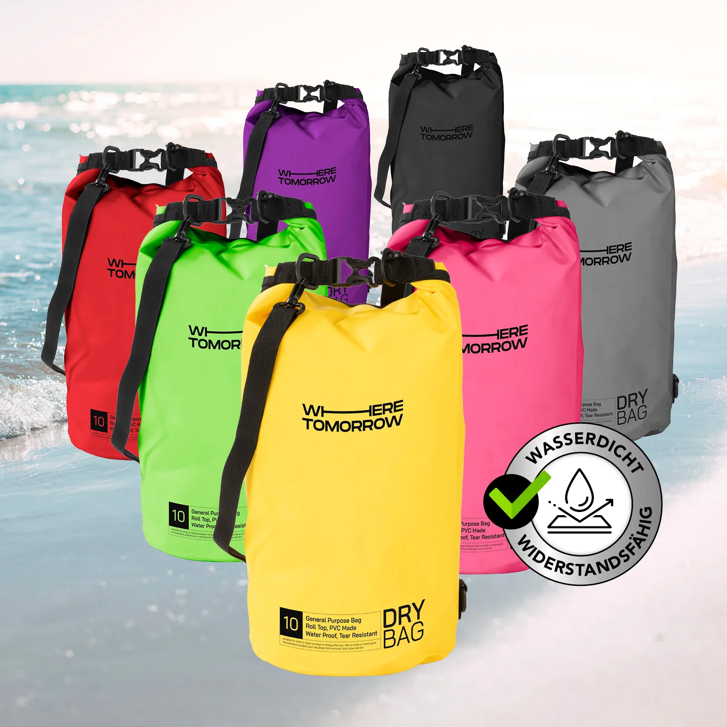 Dry Bag 10L - Style 01 - Gelb - Image 10