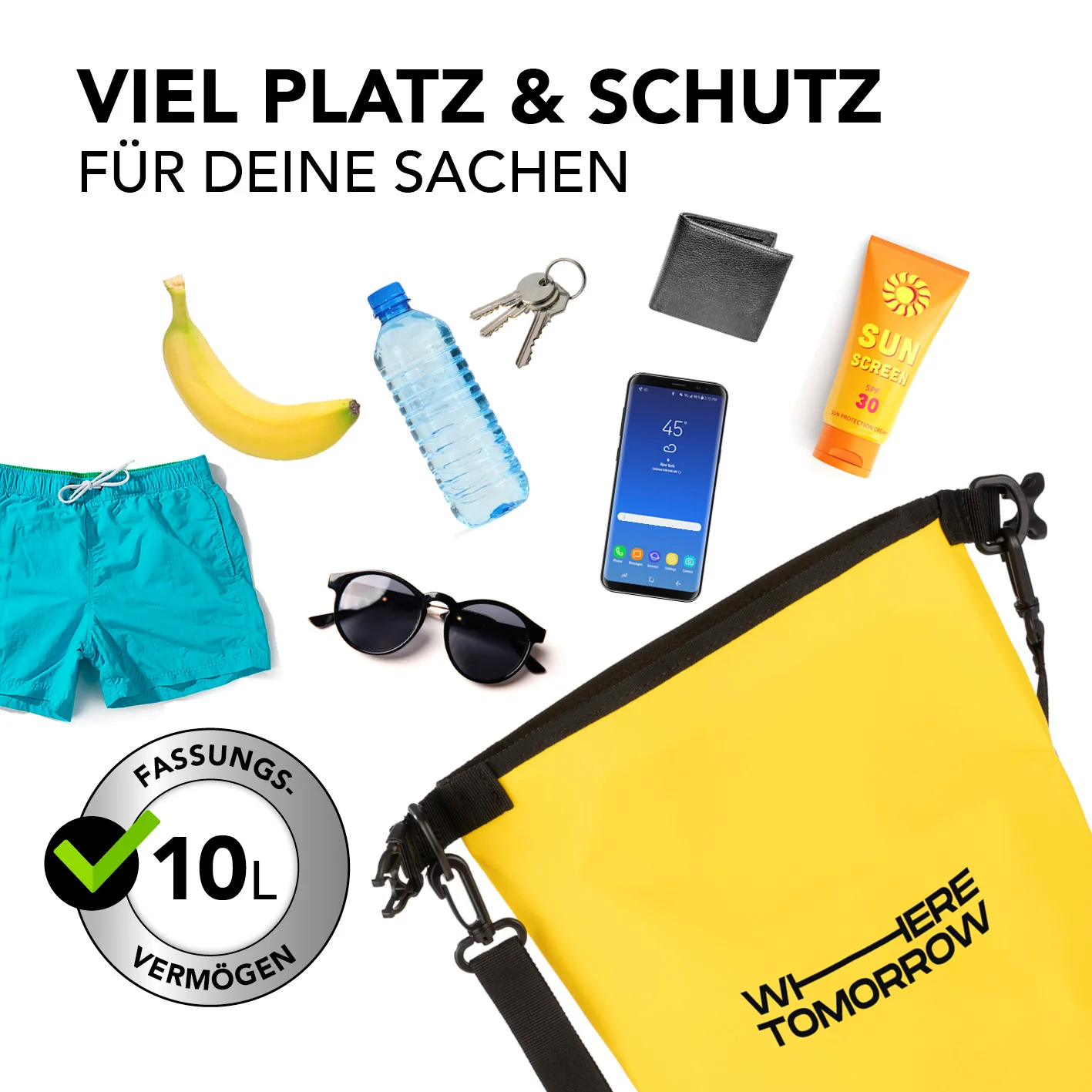 Dry Bag 10L - Style 01 - Gelb - Image 5