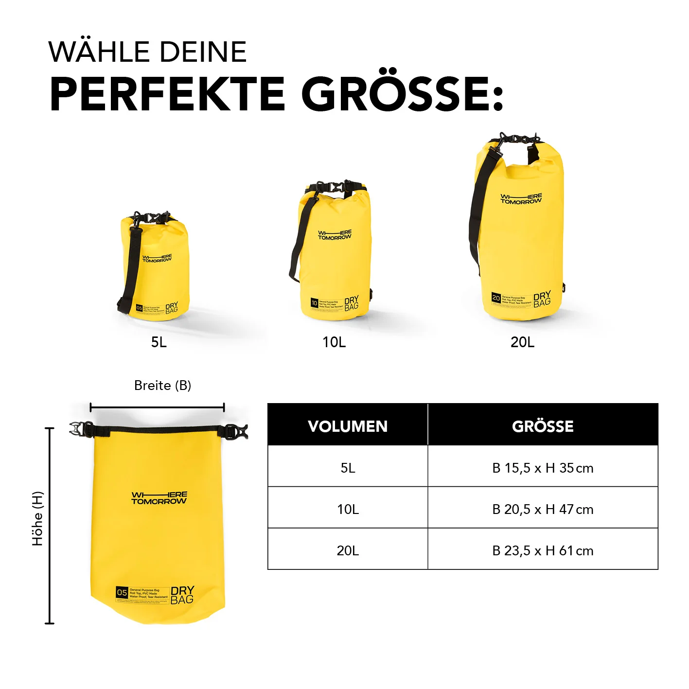 Dry Bag 10L - Style 01 - Gelb - Image 9